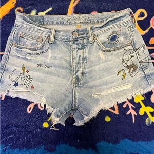 American Eagle Outfitters Vintage Jean Shorts with Distressed Details